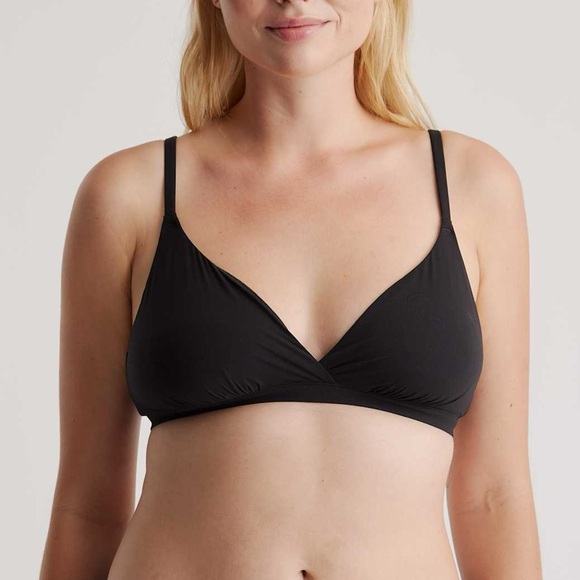 Quince Other - Quince Womens‎ Lingerie Second Skin Crossover Bralette Triangle Wireless Bra M